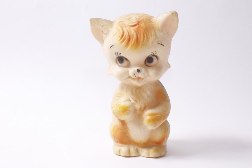 Vintage 1960s Edward Mobley Rubber Cat Squeaky Toy Figure ~ 260622-WH 1281